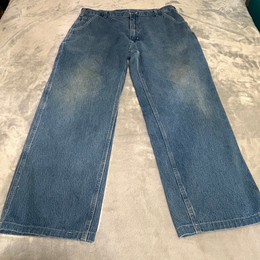 Carhartt B13 Original Fit Work Dungaree Jeans Mens 38X34 Blue Denim Carpenter